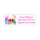 Search for tea party return address labels Rabbit