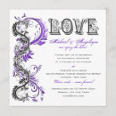Search for purple black swirl wedding invitations Vintage