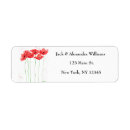 Search for red poppy return address labels White