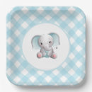 Search for elephant baby shower plates First birthday