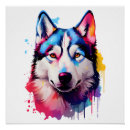 Search for siberian husky art Watercolor