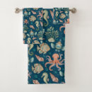 Search for blue fish bath towels Octopus