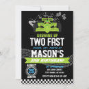 Search for green race car invitations Two fast
