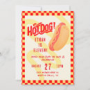 Search for hot dog birthday invitations Retro