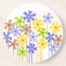 Search for flower drawing coasters Floral