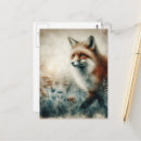 Search for fox watercolor postcards Fantasy