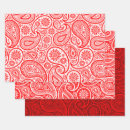 Search for paisley christmas wrapping paper Red