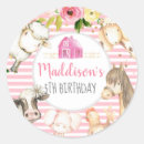 Search for farm girl stickers Pink farm birthday