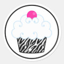 Search for pink zebra birthday party stickers Cupcake