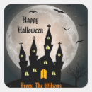 Search for haunted house full moon bats stickers Scary
