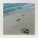 Search for footprints in the sand puzzles Waves
