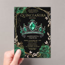 Search for green and black quinceanera invitations Floral