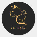 Search for elegant cat stickers Black
