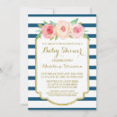 Search for floral stripes invitations Gold