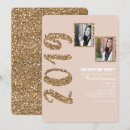 Search for rose gold glitter graduation invitations Modern