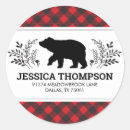 Search for red plaid return address stickers Lumberjack