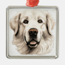 Search for great pyrenees dog christmas tree decorations White