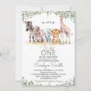 Search for wild one safari animals baby shower invitations Rustic green plants nature