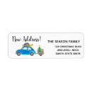 Search for retro car return address labels Christmas tree
