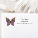 Search for butterfly design return address labels Colourful