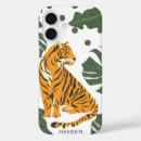 Search for jungle leaves iphone cases Tiger