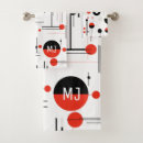 Search for black red white bath towels Abstract
