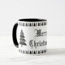 Search for modern black white christmas tree mugs Elegant