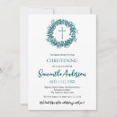 Search for rustic greenery christening invitations Cross