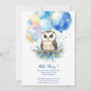 Search for owl baby boy shower invitations Watercolor