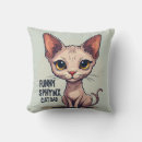 Search for funny cartoon cat cushions Quirky cat illustration