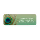 Search for peacock wedding return address labels Gold