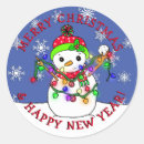 Search for merry christmas and happy new year stickers Red