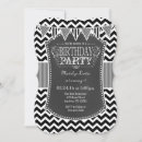 Search for chevron 1st birthday invitations Grey