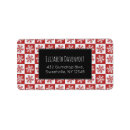 Search for red and white snowflakes return address labels Pattern