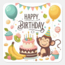 Search for happy monkey stickers Kids birthday