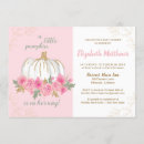 Search for pink gold pumpkin baby shower invitations A little pumpkin