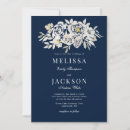 Search for modern floral wedding postcards Navy blue