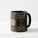 Search for shiny gold mugs Black and gold