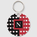 Search for black and red monogram key rings Elegant