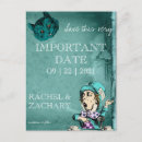 Search for alice in wonderland save date invitations Mad hatter
