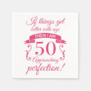 Search for funny 50th birthday napkins Pink