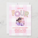 Search for 4th fourth girl birthday invitations Rainbow