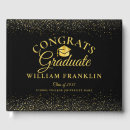 Search for graduation guest books Black and gold