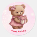 Search for teddy bear birthday stickers Pink