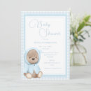 Search for blue bear baby shower invitations Vintage