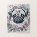 Search for pug puzzles Watercolor