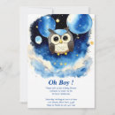 Search for owl baby boy shower invitations Blue