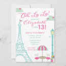 Search for paris birthday invitations Oh la la