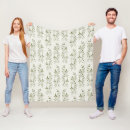 Search for sage green blankets Botanical pattern