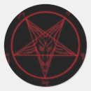Search for red pentagram stickers Baphomet